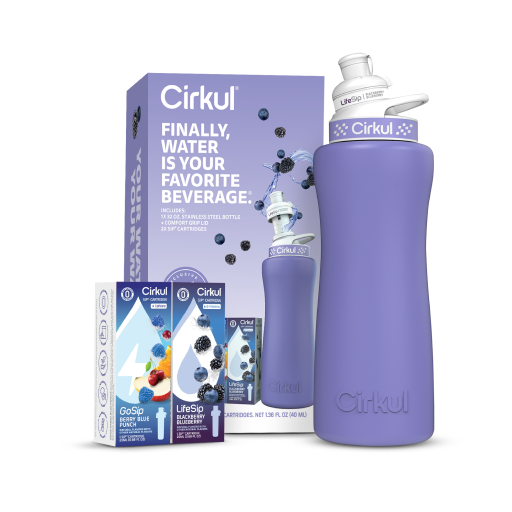 32oz. Matte Periwinkle Stainless Steel Bottle Starter Kit T0